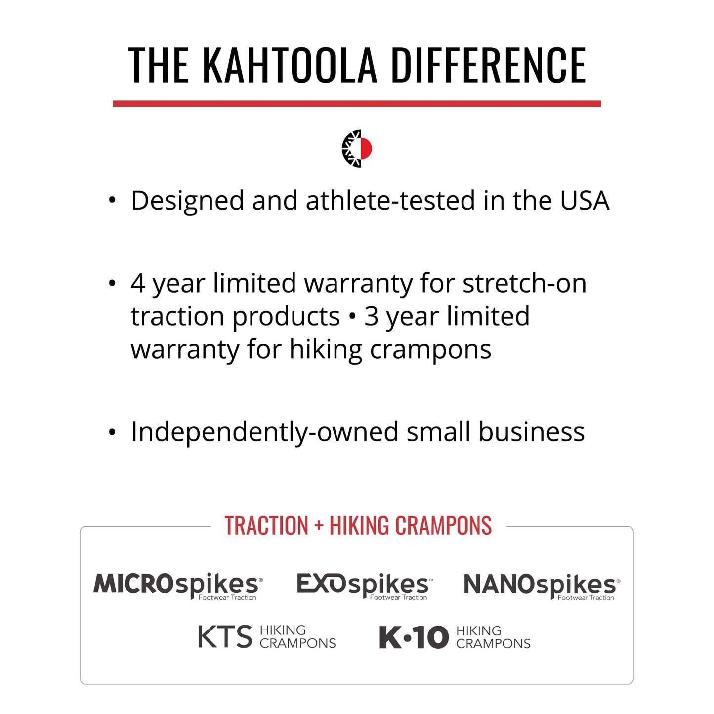 Kahtoola EXOspikes Footwear Traction for Winter Hiking & Running in Snow, Ice & Rocky Terrain
