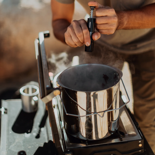 PRIMUS Campfire 5L Stainless Steel Pot – Large Camping Cooking Pot, Open Fire & Stove Compatible, Durable 18/8 Steel Stock Pot with Lid & Handle for Outdoor Cooking