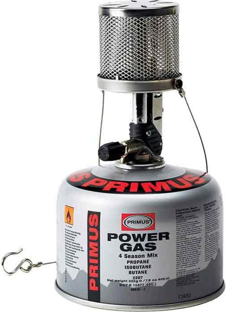 PRIMUS Micron Lantern Steel Mesh – Ultralight Backpacking Gas Lantern, 235 Lumens Compact Camping Light with Piezo Ignition & Adjustable Brightness