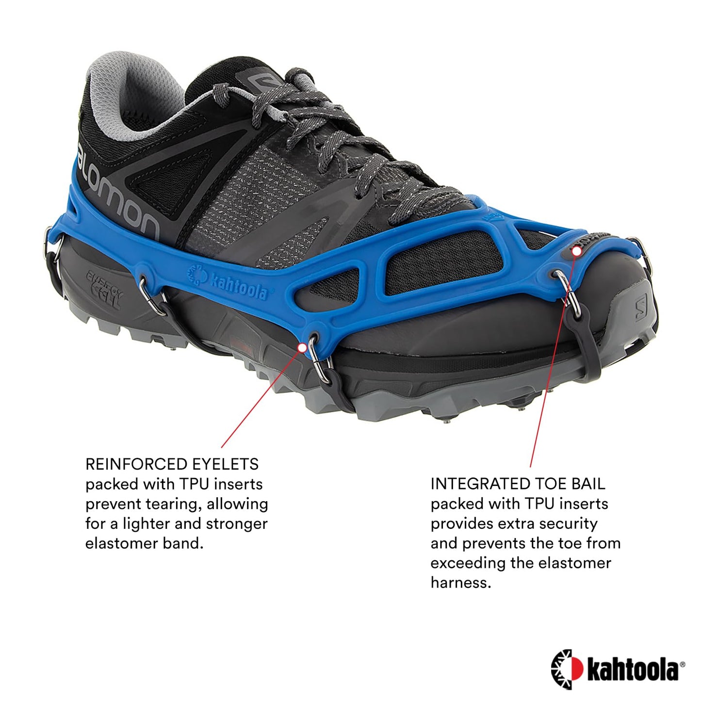 Kahtoola EXOspikes Footwear Traction for Winter Hiking & Running in Snow, Ice & Rocky Terrain
