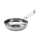 PRIMUS Campfire 25cm Stainless Steel Frying Pan – Large Camping Skillet, Open Fire & Stove Compatible, Durable 18/8 Steel with Aluminum Base & Foldable Handle