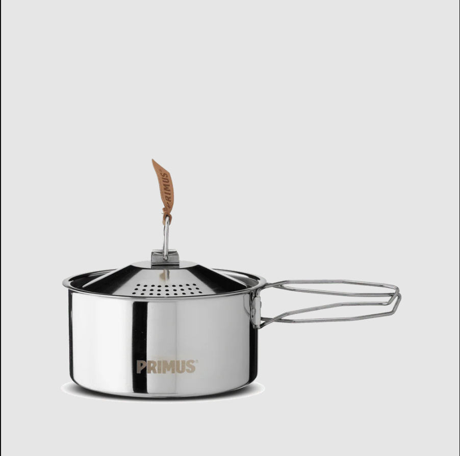 PRIMUS Campfire Stainless Steel Cookset Small – Camping Cookware Set with 2 Pots (1.0L & 1.8L) + 21cm Frying Pan, Open Fire & Stove Compatible, Durable 18/8 Steel Kit