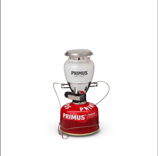 PRIMUS EasyLight Gas Lantern – 490 Lumens Powerful Camping Lantern, Piezo Ignition Adjustable Brightness, Compact Backpacking Light with Glass Globe & Carry Case