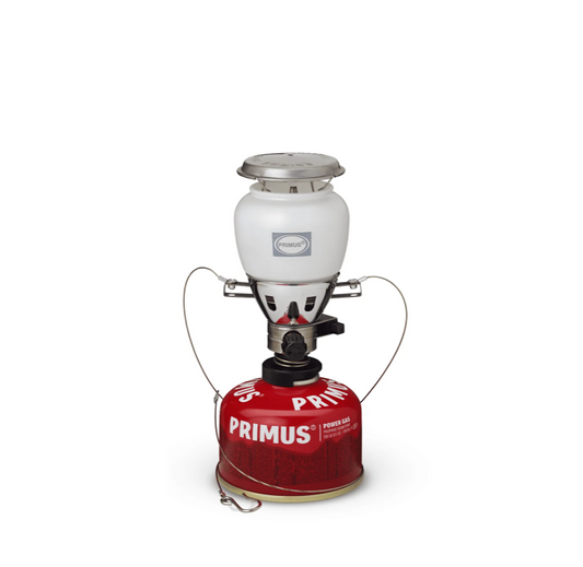 PRIMUS EasyLight Gas Lantern – 490 Lumens Powerful Camping Lantern, Piezo Ignition Adjustable Brightness, Compact Backpacking Light with Glass Globe & Carry Case