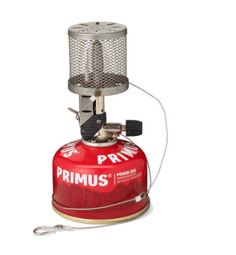 PRIMUS Micron Lantern Steel Mesh – Ultralight Backpacking Gas Lantern, 235 Lumens Compact Camping Light with Piezo Ignition & Adjustable Brightness